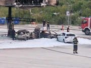 Požar na benzinskoj postaji na autocesti A1 , Foto: Ivana Šilović/HRT