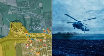 Navodna pozicija na kojoj su se specijalci iskrcali / Ukrajinski Black Hawk