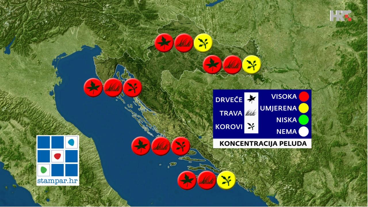 emisija Vrijeme, Foto: peludna prognoza NZJZ-a/HRT