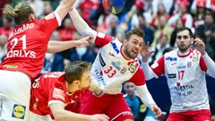  Luka Cindrić. Jensen Mollgaard i Mathias Gidsel