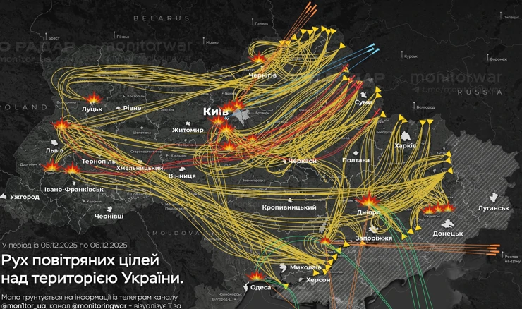 Putanja ruskih dronova i raketa