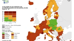Hrvatska na koronakarti u crvenom