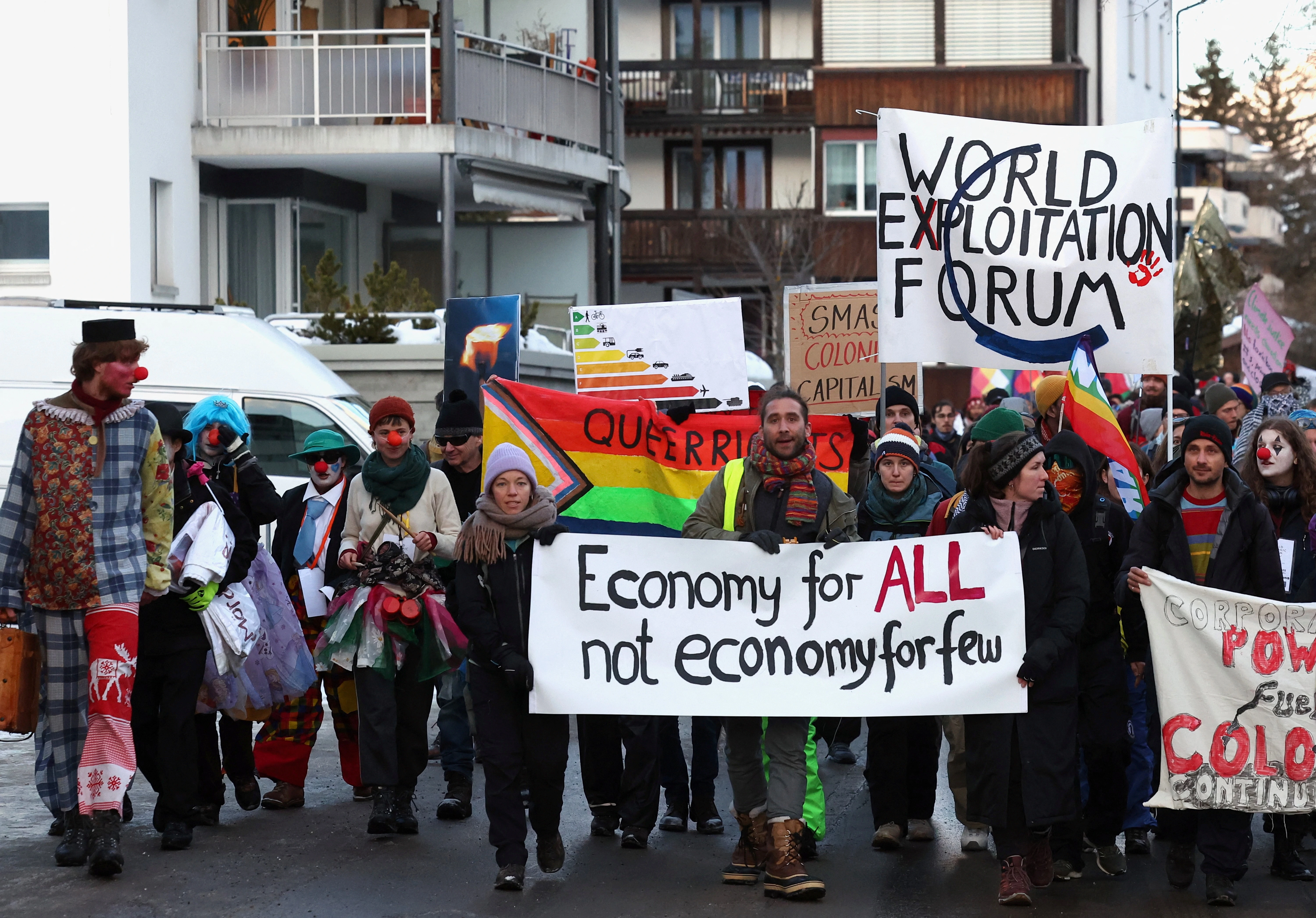 Prosvjedi u Davosu uoči Svjetskog gospodarskog foruma