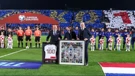 A special jersey was given to coach Zlatko Dalić for his 100th game on the Croatian bench  