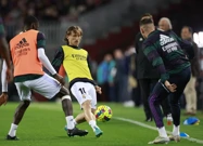 Luka Modrić zagrijava se uoči Barcelone, Foto: Juan Medina/REUTERS