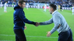 Trener Hajduka Jens Gustafsson i trener Osijeka Nenad Bjelica