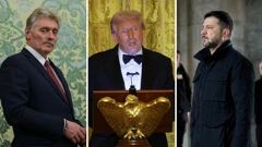 Dmitrij Peskov / Donald Trump / Volodimir Zelenski