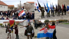 Mnoštvo ljudi u Koloni sjećanja u Škabrnji