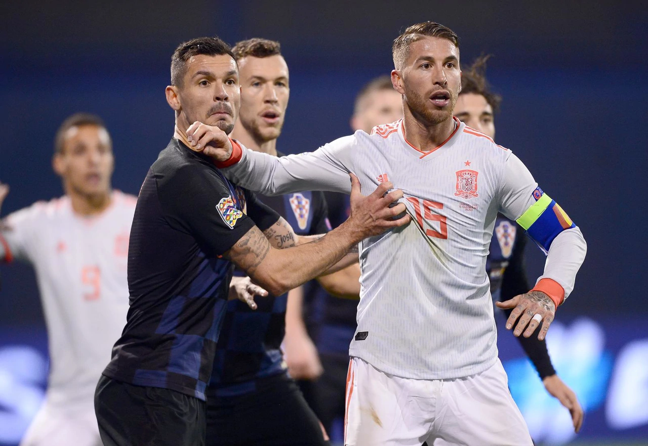 Liga nacija;Hrvatska - Španjolska. Dejan Lovren, Sergio Ramos