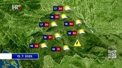Prognoza vremena 15.7.2025., Foto: HTV/HRT