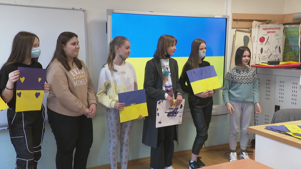 Učenici u Hrvatskoj šalju poruke potpore ukrajinskim učenicima, Foto: Dnevnik/HTV/IMS/HRT
