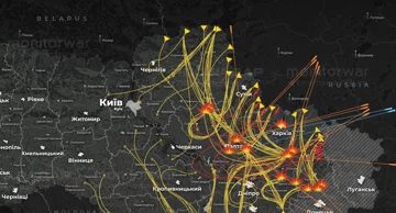 Putanja ruskih dronova i raketa tijekom napada 15./16. listopada
