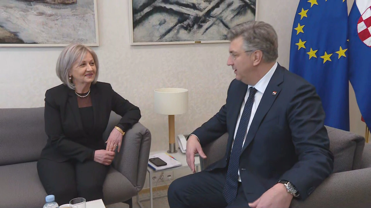 Predsjedateljica Vijeća ministara BiH Borjana Krišto u službenom posjetu Hrvatskoj, Foto: HTV/HRT