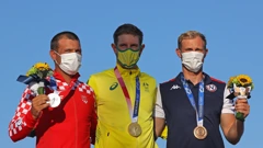 Osvajači medalja u klasi Laser, Foto: Carlos Barria/ REUTERS