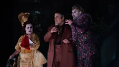 Gianni Schicchi (Sonia Ganassi, Carlo Lepore, Nicola Ulivieri), Foto: Fabrizio Sansoni/Teatro dell'Opera di Roma