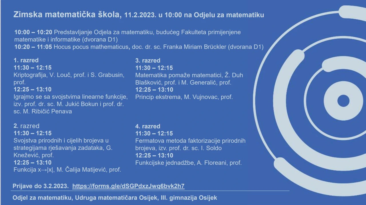Program 32. Zimske matematička škola