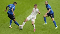 Giovanni Di Lorenzo i Dani Olmo, Foto: Matt Dunham/Pool via REUTERS