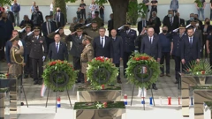 Premijer Plenković s izaslanstvom položio vijenac, Foto: HTV/HRT