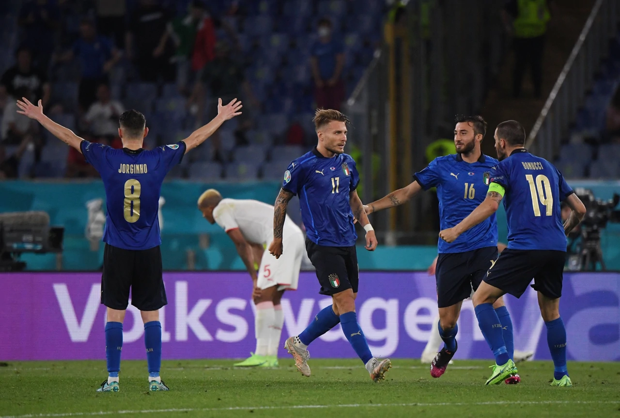 Slavlje Italije nakon trećeg pogotka, Foto: Alberto Lingria/REUTERS
