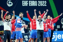 Hrvatska klupa slavi gol Nizozemcima, Foto: Sanjin Strukic/PIXSELL