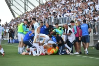 Slavlje igrača Rijeke nakon vodstva 2:0 protiv Slaven Belupa, Foto: Damir Skomrlj/CROPIX