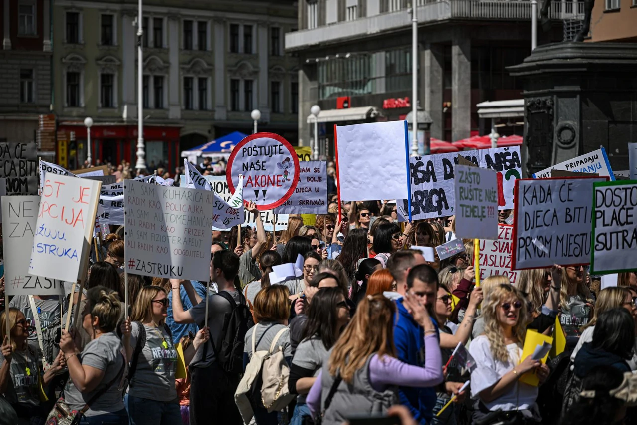 Prosvjed u Zagrebu, Foto:  Josip Regovic /Pixsell