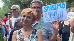 Prosvjed protiv izgradnje hidroelektrane na Uni, Foto: Maja Sever /HTV