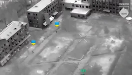 Ukrajinska zastava na zgradi gradske vijećnice u Pokrovsku