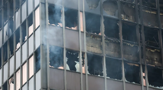 Smoke coming from the Vjesnik building