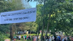 Prosvjed protiv izgradnje hidroelektrane na Uni, Foto: Maja Sever /HTV