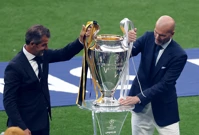 Trofej Lige prvaka s Davidom Beckhamom i Zinedinom Zidaneom, Foto: Carl Recine/REUTERS