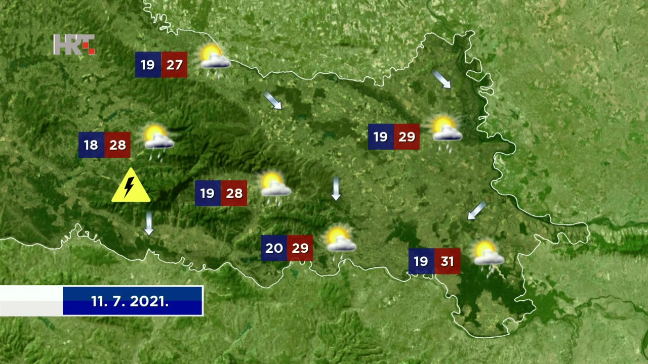 Vremenska prognoza, 11.7.2021., Foto: HTV/HRT