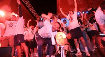 Prizor s proslave igrača i trenera Rijeke