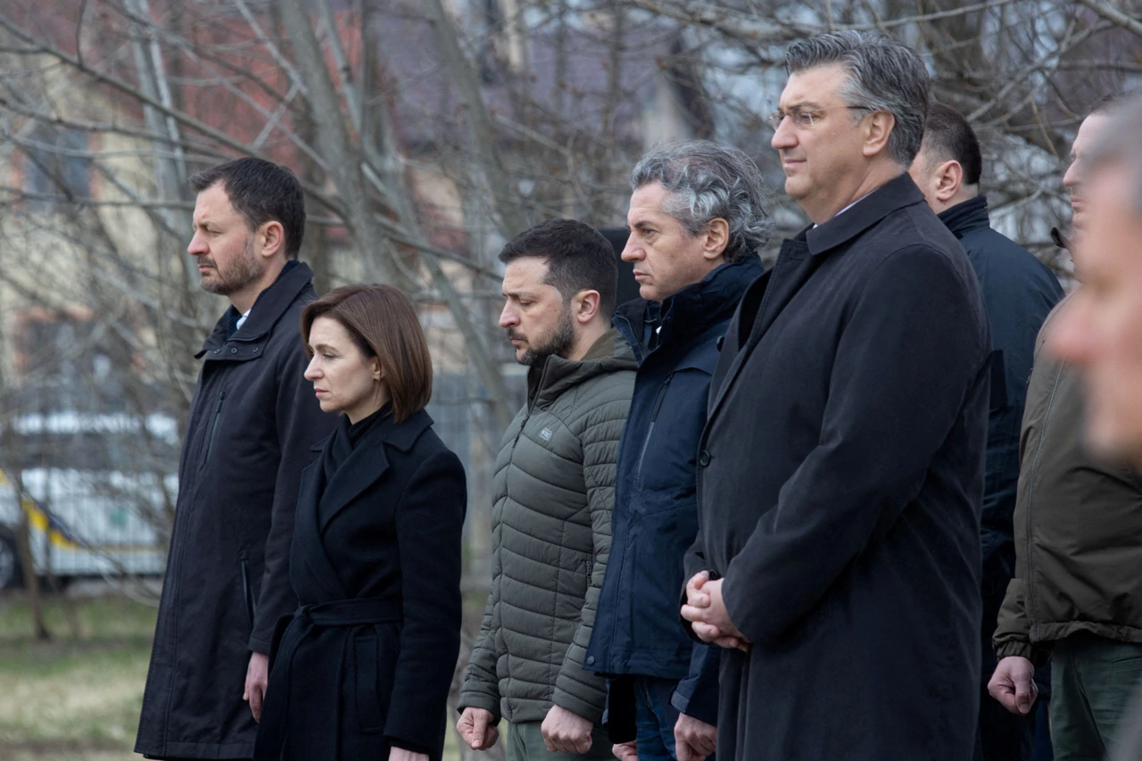 Prva godišnjica oslobođenja Buče, Foto: Ukrainian Presidential Press Service/via Reuters