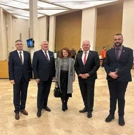 predsjednik Hrvatske samouprave Pečuha Stjepan Blažetin, generalni konzul RH u Pečuhu Drago Horvat, opunomoćena ministrica Silvija Malnar, gradonačelnik Pečuha Attila Petérffy, Foto: Neda Maretić//