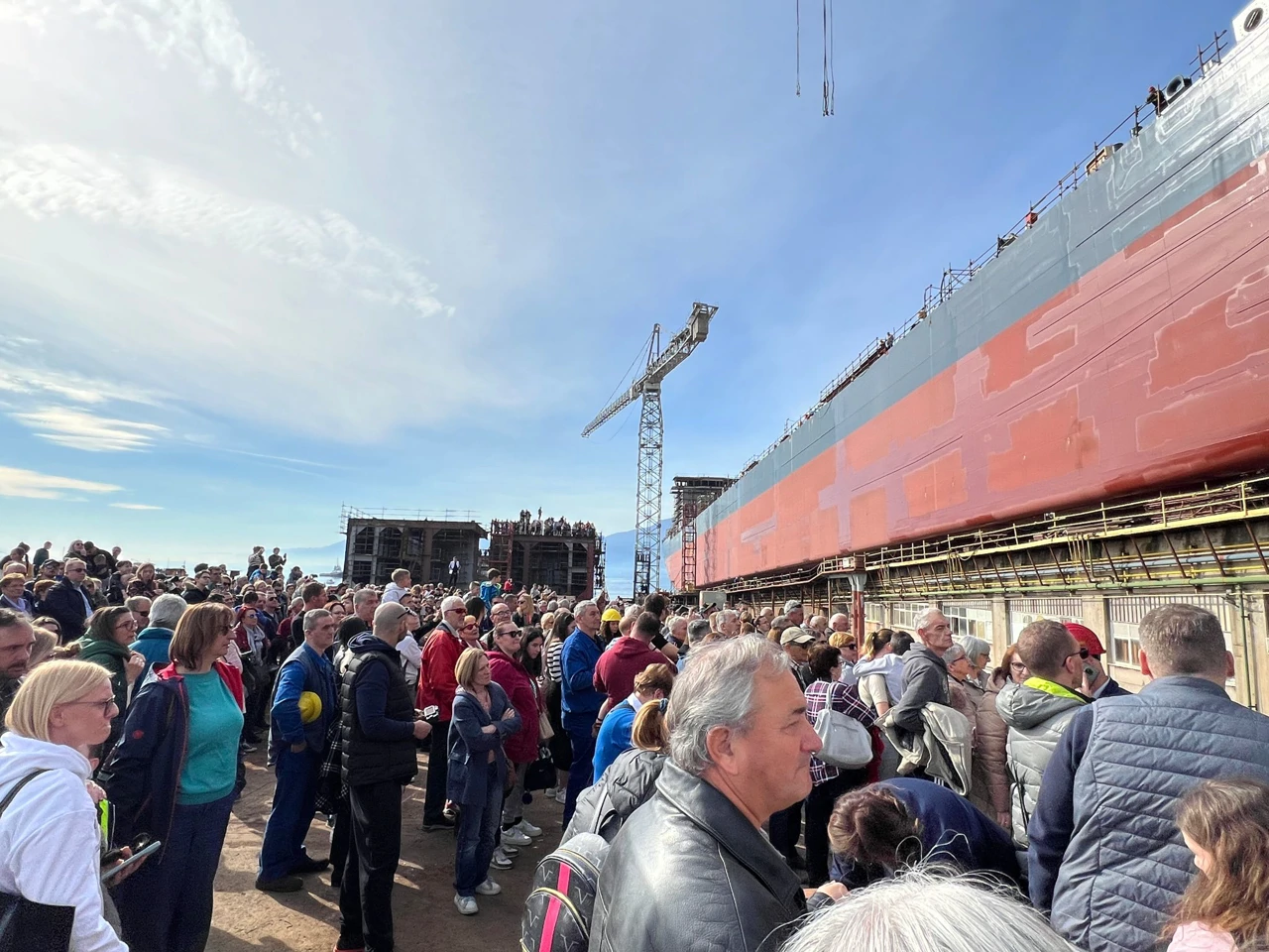 Sa svečanog porinuća broda Algoma Endeavour u brodogradilištu 3. maj prošle godine, Foto: Vladimir Jurić/Radio Rijeka