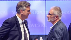 Prime Minister Andrej Plenković and union leader Krešimir Sever