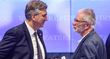 Prime Minister Andrej Plenković and union leader Krešimir Sever