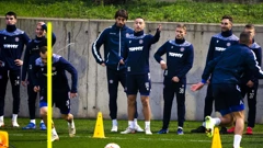 Nogometaši Hajduka na treningu