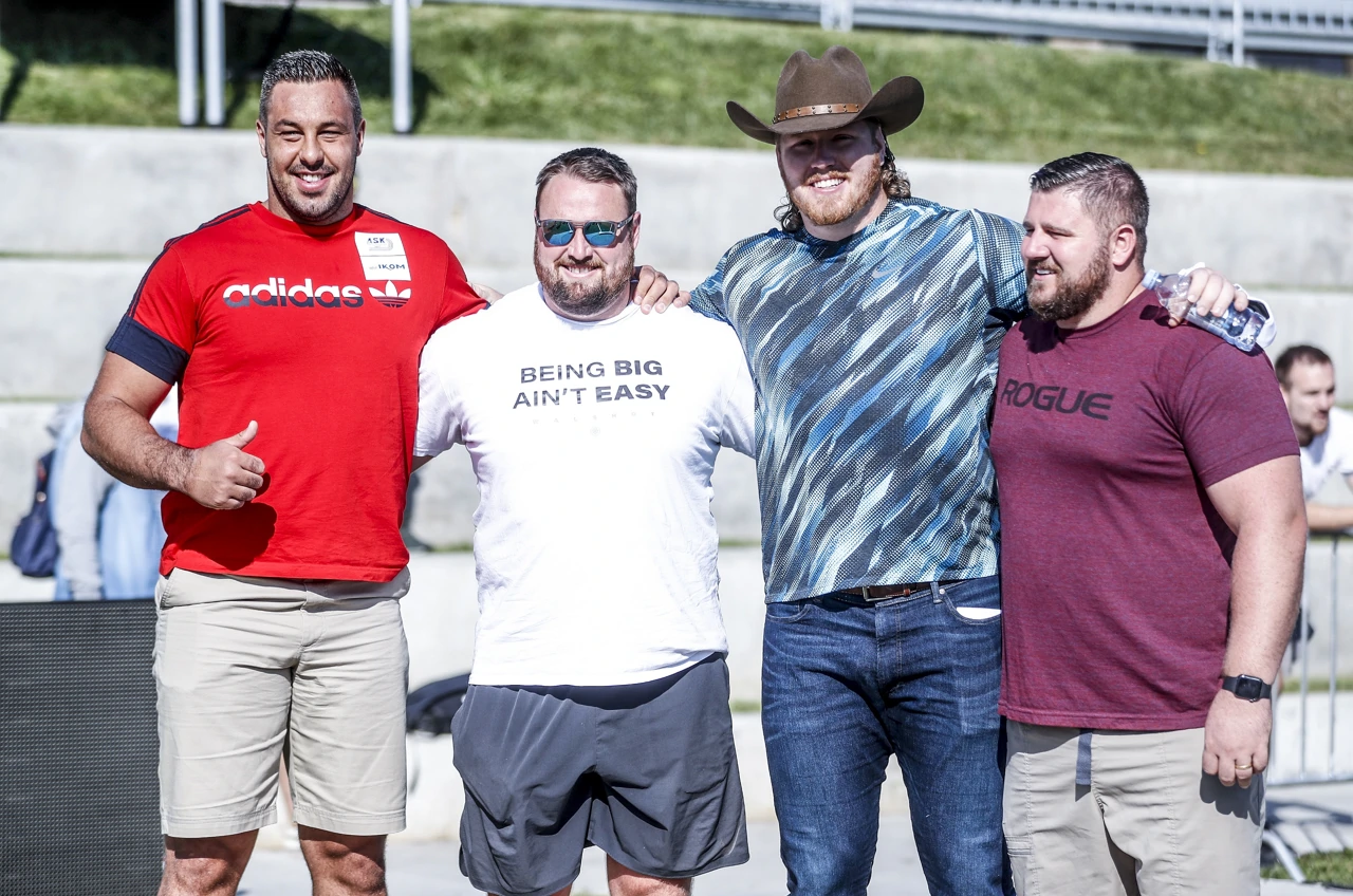 Filip Mihaljević, Tom Walsh, Ryan Crouser i Joe Kovacs u Zagrebu, Foto: Slavko Midžor/PIXSELL
