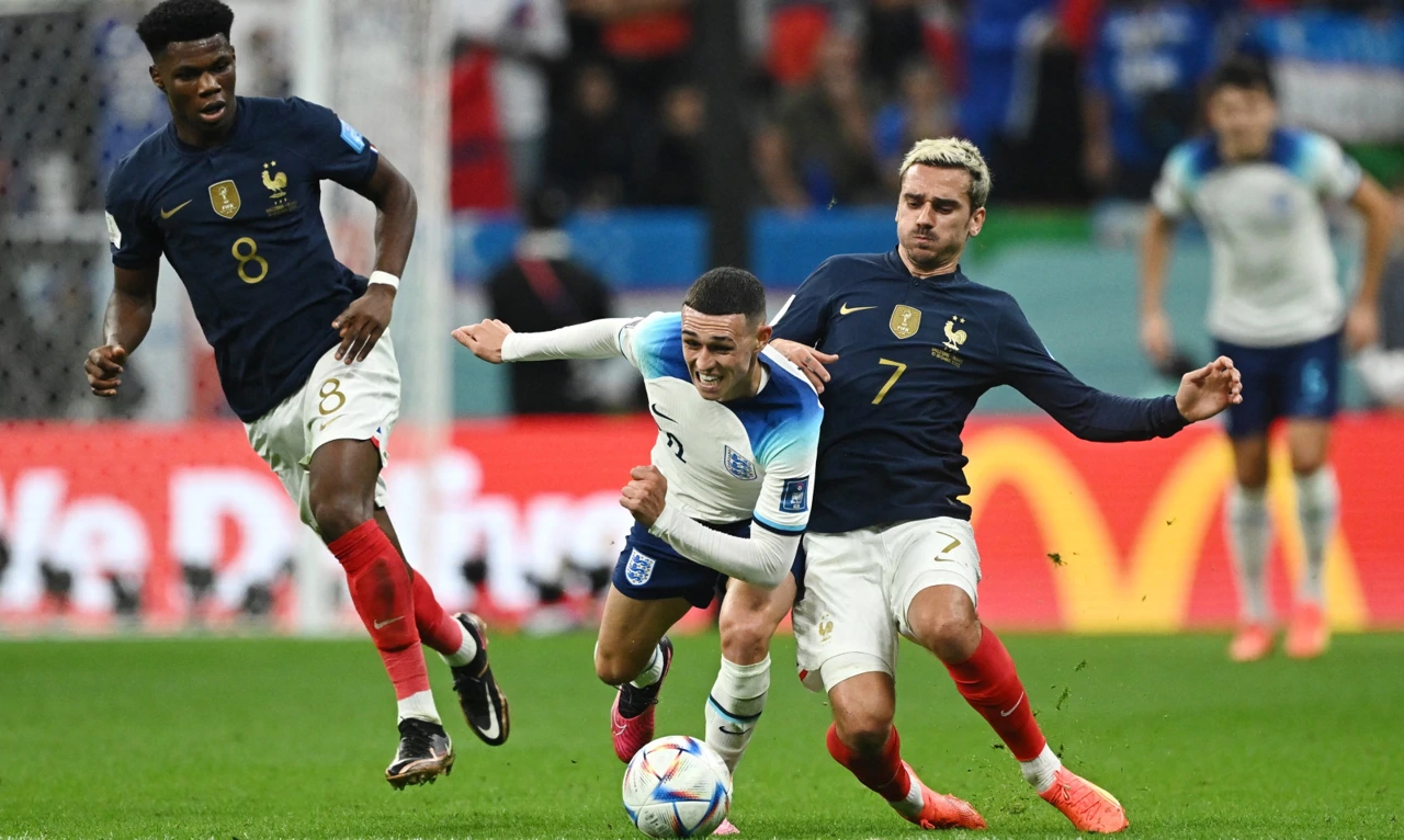 Phil Foden, Aurelien Tchouameni i Antoine Griezmann