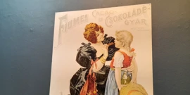 S izložbe: reklamni plakat nekadašnje riječke tvornice čokolade, Foto: Tatjana Sandalj/Radio Rijeka