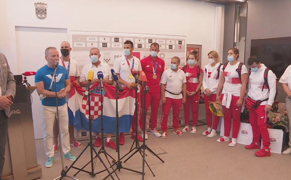 Konferencija za novinare nakon dolaska Olimpijaca, Foto: HRT/HTV