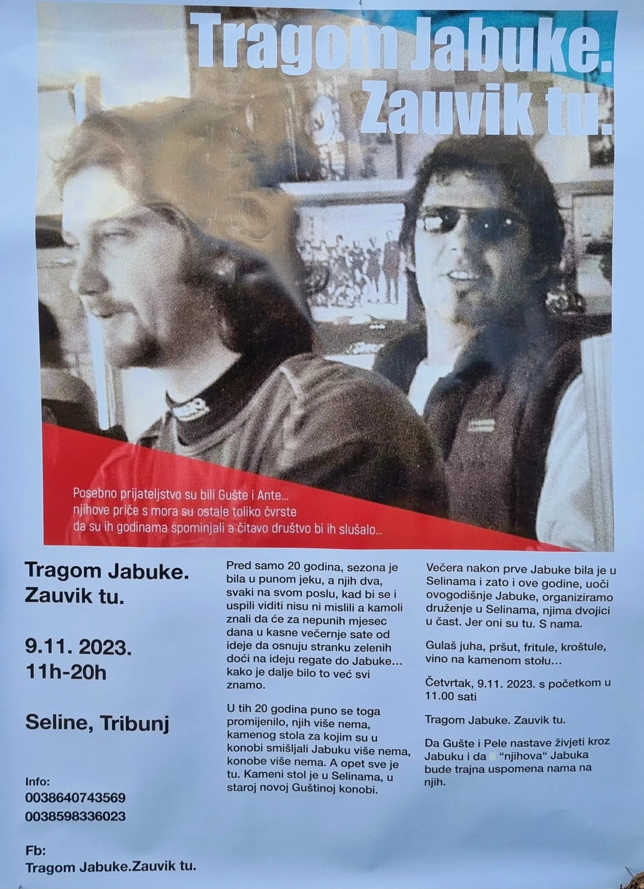 Plakat izložbe „Tragom Jabuke. Zauvik tu”