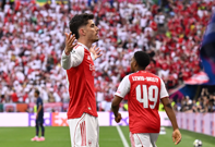 Kai Havertz slavi pogodak za vodstvo Arsenala, Foto: Angelika Warmuth/REUTERS
