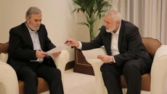 Vođa Hamasa Ismail Haniyeh (desno) i vođa Islamskog džihada Ziyad Al Nakhalaj (lijevo)