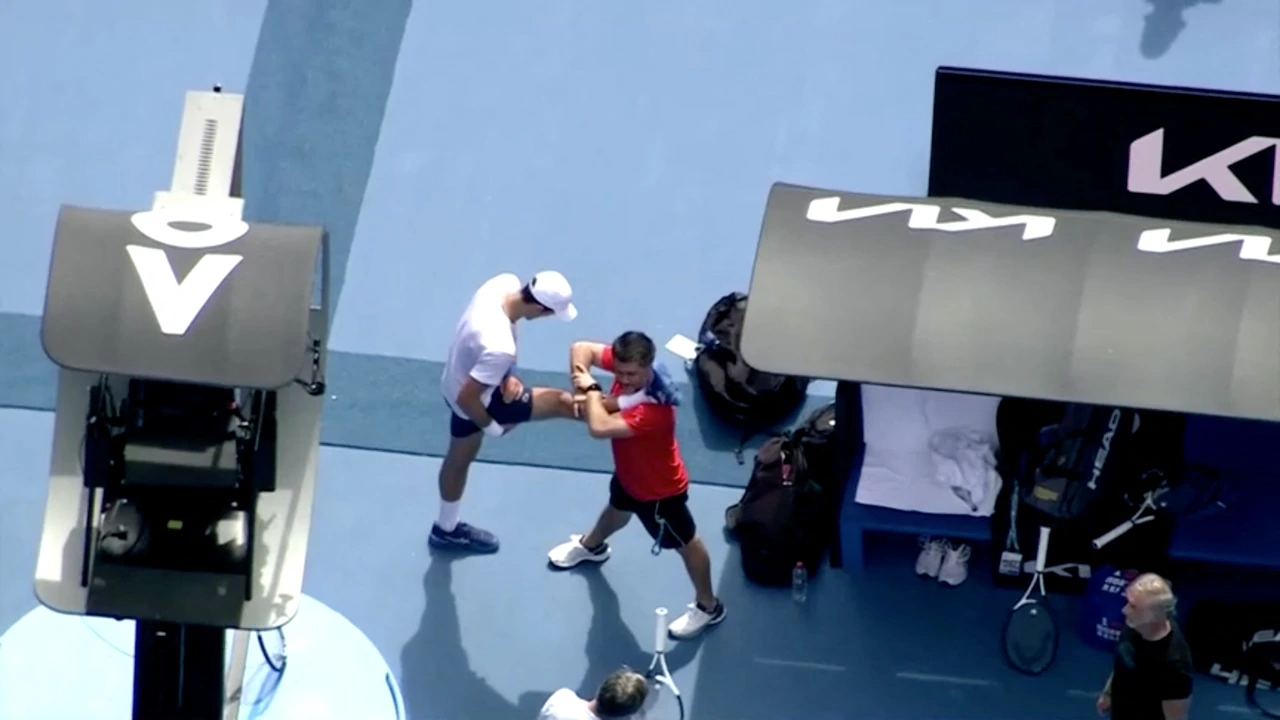 Novak Đoković na treningu u Melbourne Parku