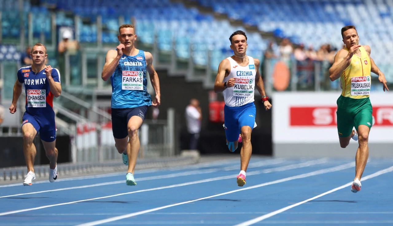 Roko Farkaš u utrci na 200 m na EP-u u Rimu