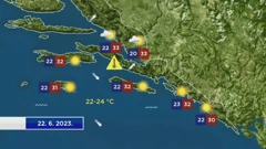 Prognoza 22.6.2023., Foto: HTV/HRT