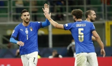 Lorenzo Pellegrini i Manuel Locatelli proslavljaju pogodak, Foto: Alessandro Garofalo/REUTERS